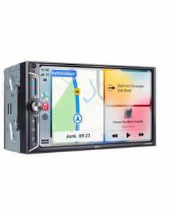 Car Stereo Radio 6.95 Inch Touch Screen Double Din, Wireless Apple CarPlay Android Auto, Bluetooth, Backup Camera