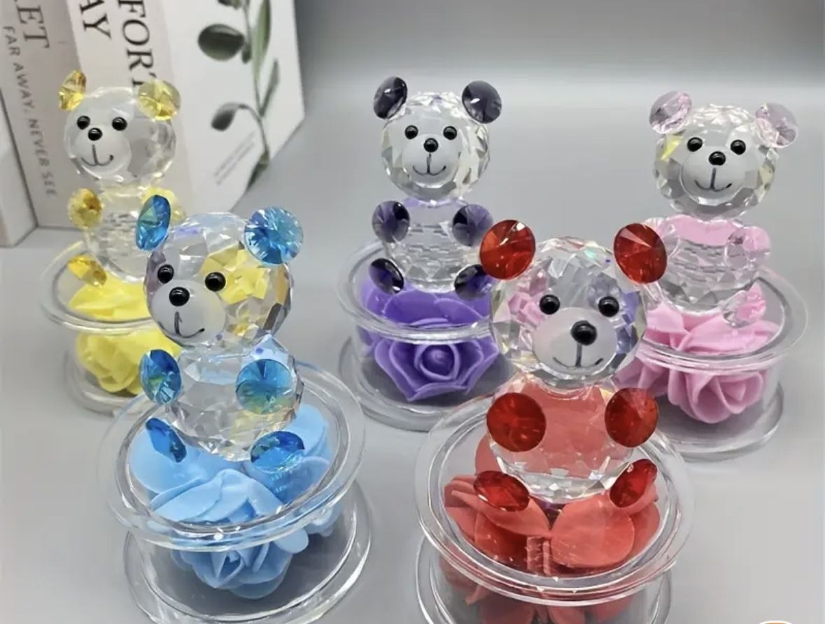 Crystal Figurine Teddy Bear Decor