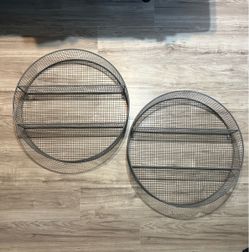 Round metal shelves