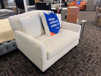 WHITE LOVESEAT - WE DELIVER 