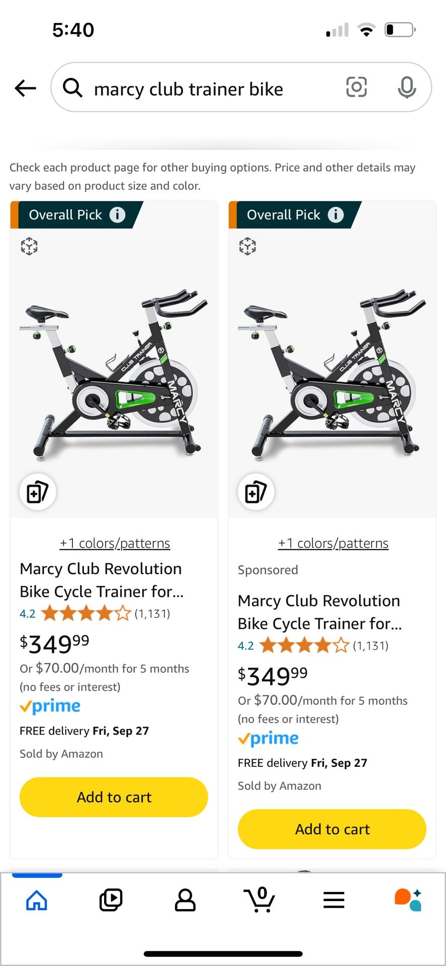 Marcy Club Revolution Bike Cycle Trainer