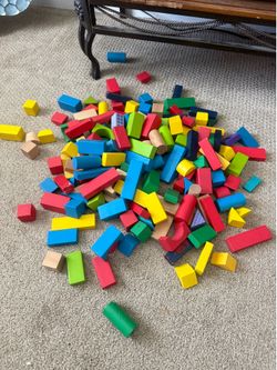 Wood toy building blocks