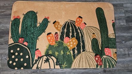 Outdoor Colorful Cactus Pattern Welcome Mat, Washable, Suitable for Kitchen, Bathroom, Living Room, and Entryway- Various Shapes of C