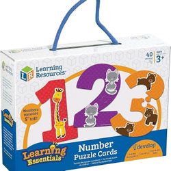 Learning Resources Number Puzzle Cards, Early Number Recognition, Toddler Puzzle, 20 Self-Correcting Puzzles, 40 Pieces, Ages 3+