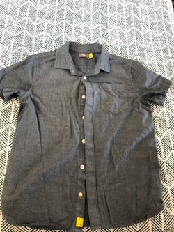 Boy S/S blue dress shirt size L 12-14 rumi+ryder $4