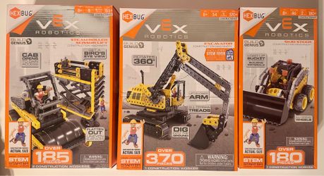 Hexbug Vex Robotics Construction Machinery Set & Green Science Rover Robot New In Box