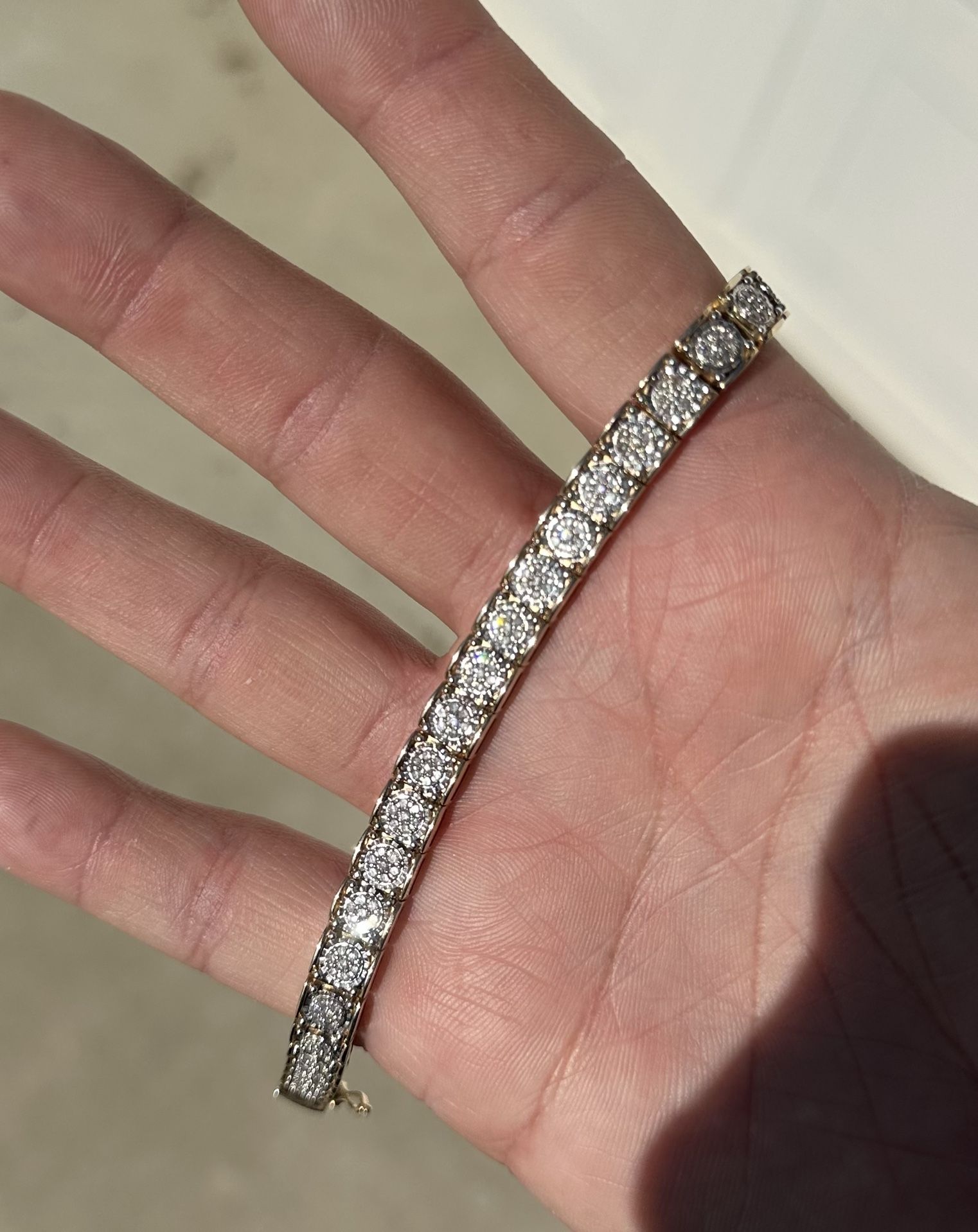 10k Yellow Gold Bracelet with 2ct Natural Diamonds 