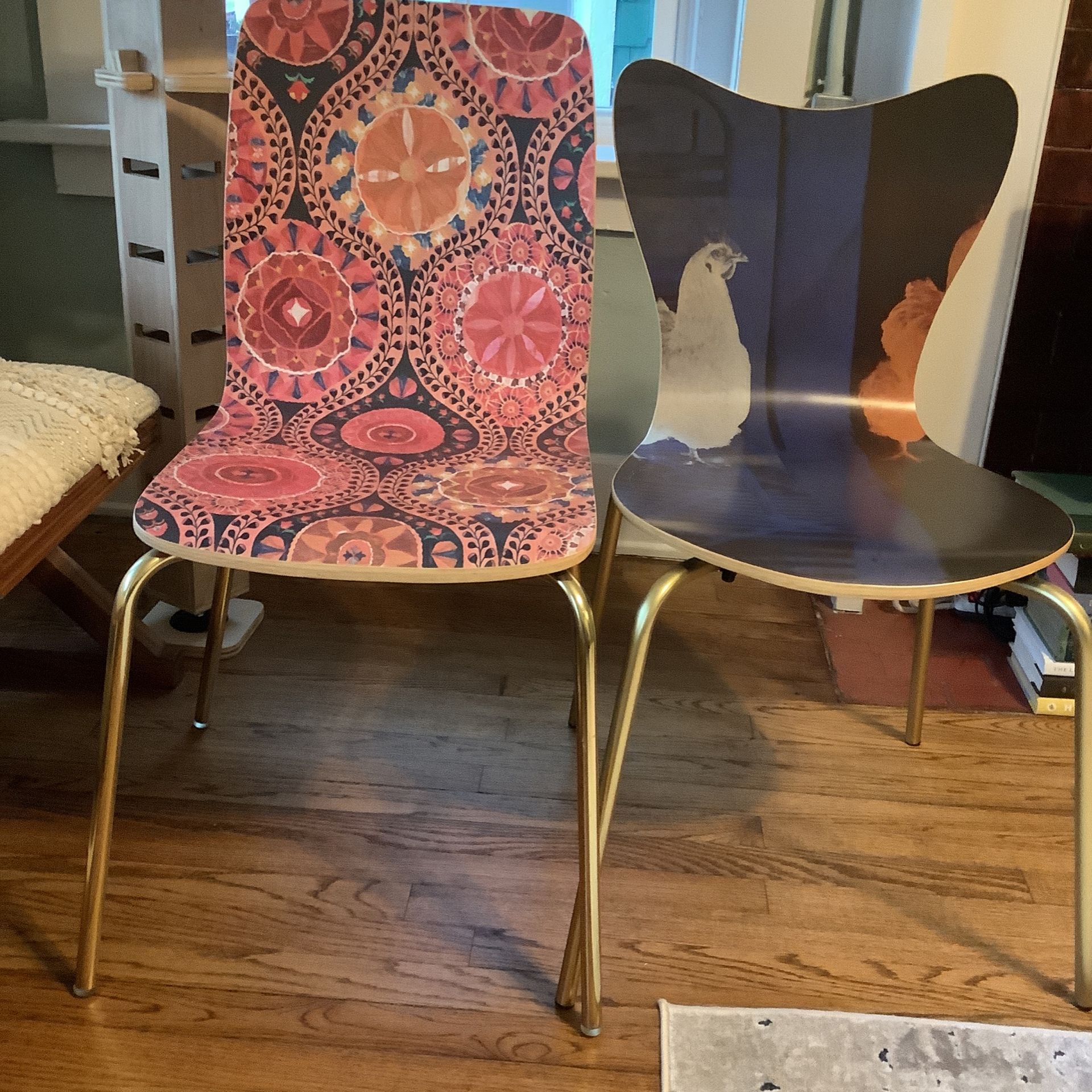 West Elm Rauschenberg and Anthropologie Merida Tamsin Retro Boho Dining Chairs