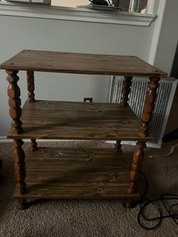 Solid wooden shelves