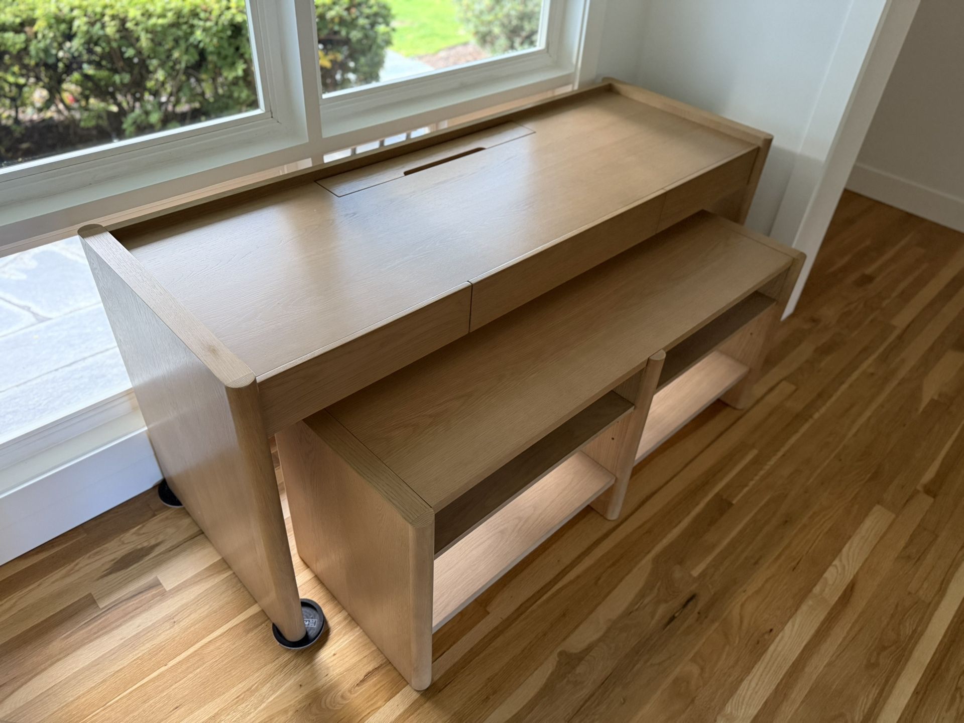 Article White Oak Torme Desk & Bookshelf