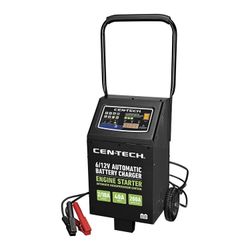 CEN-TECH 200 Amp, 6/12V Wheeled Automatic Battery Charger with Engine Jump Start