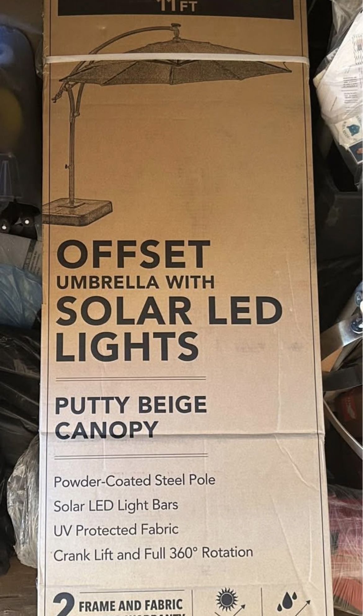 Offset Umbrella With Led Lights