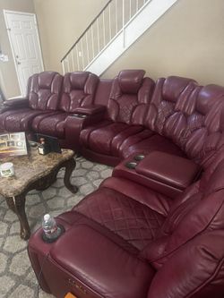 Red Wrap Around sectional