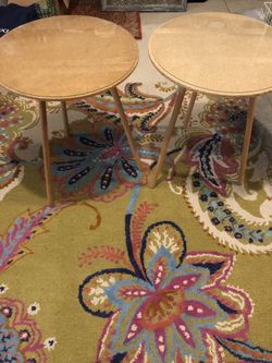 2 - 3 Leg Table With Glass Tops W/tablecloth’s