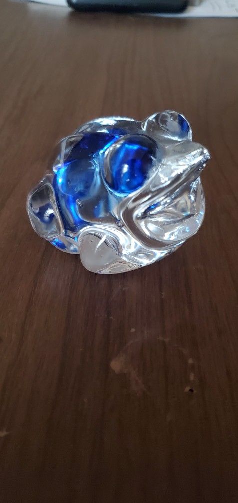 FROG PAPERWEIGHT CLEAR GLASS