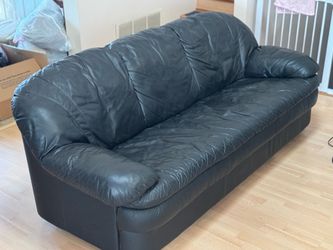 Italian Real Leather Sofa Black