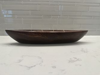 candle holder with 4 votives- Wood Boat