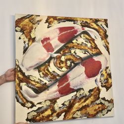Oil Canvas Paint Koi Fish 