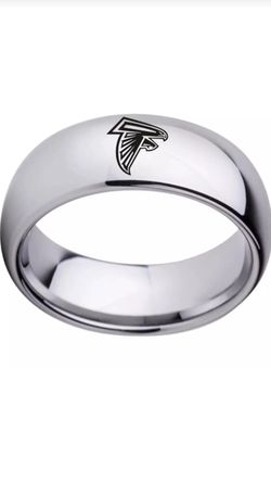 Silver Titanium Atlanta Falcons Ring
