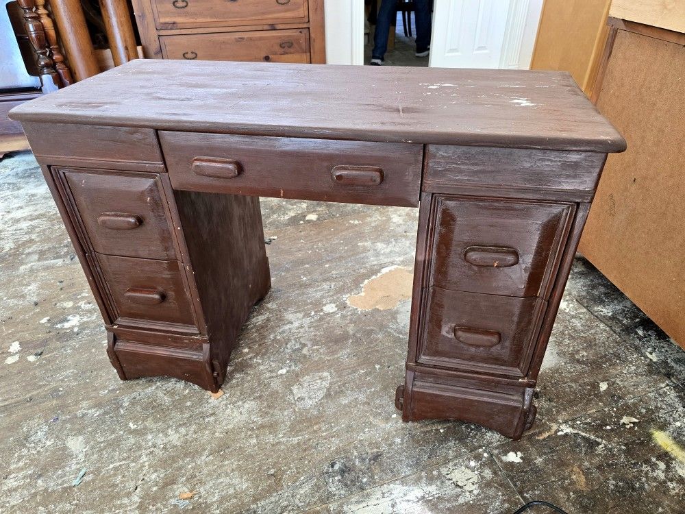Antique Pedestal Writing  Desk 