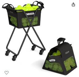 GoSports Ball Caddy with Wheels - Portable Cart holds 140 Pickleballs or 175 Tennis Balls  CONVENIENT & PORTABLE: Mobile 4-wheeled ball cart keeps ten