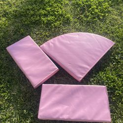 Three Piece Pink Foam Play Mats Set Soft Climbing Toddler Activity Cushions