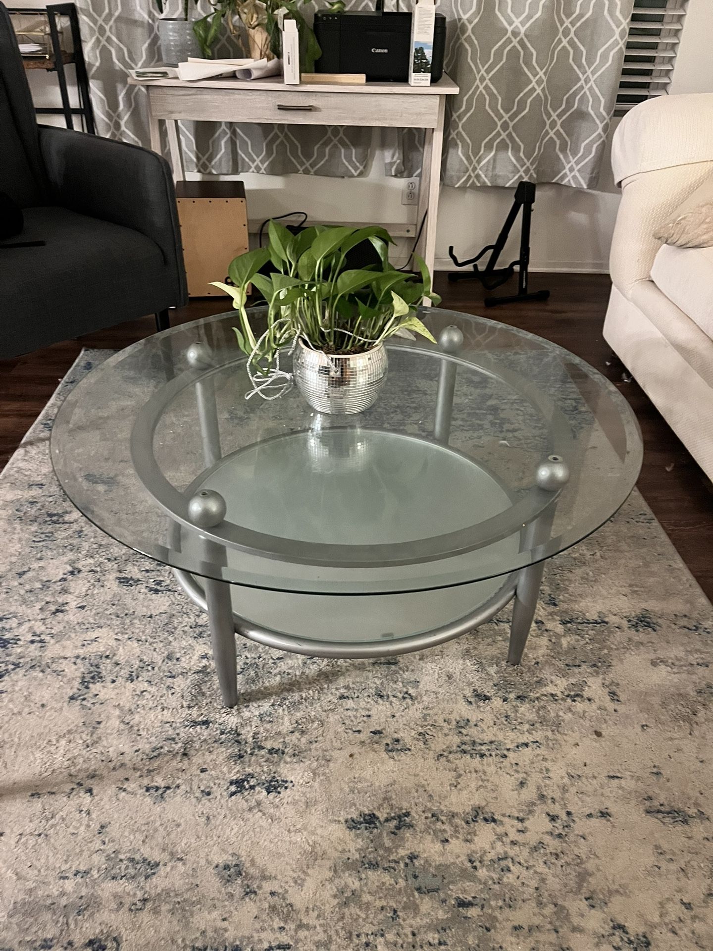 Glass coffee table