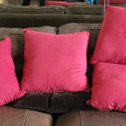 4 Red Couch Pillows