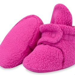 Zutano Fleece Baby Booties Size 3 mon. Fuchsia