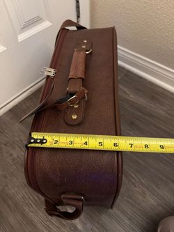 Vintage Compass Brown Leather Briefcase