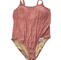 Amazon Essentials Womens 4X Plus One Piece Swimsuit Floral UPF 50+ Swimwear