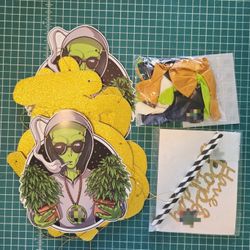 NEW! "Have A D0pe Birthday" Banner, Cake Topper, 20 Balloons - Alien Birthday Party Set