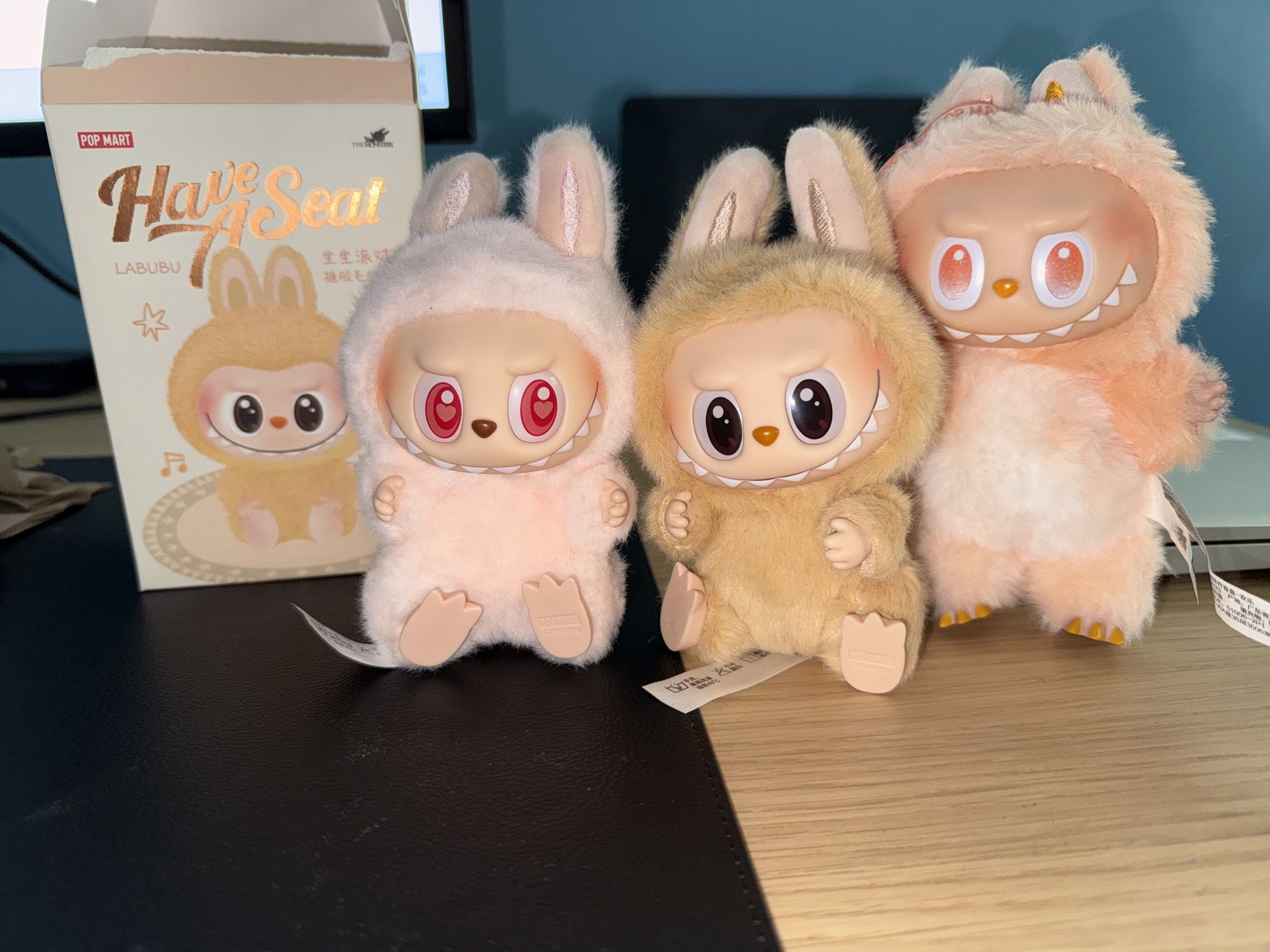 Pop Mart Plush Lot – DADA, BABA (Have A Seat) + Happiness (Big Into Energy)