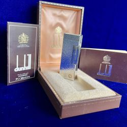 Vintage Silver Bark Dunhill Lighter Rollagas Super Mint Condition Works 1 Year Warranty 