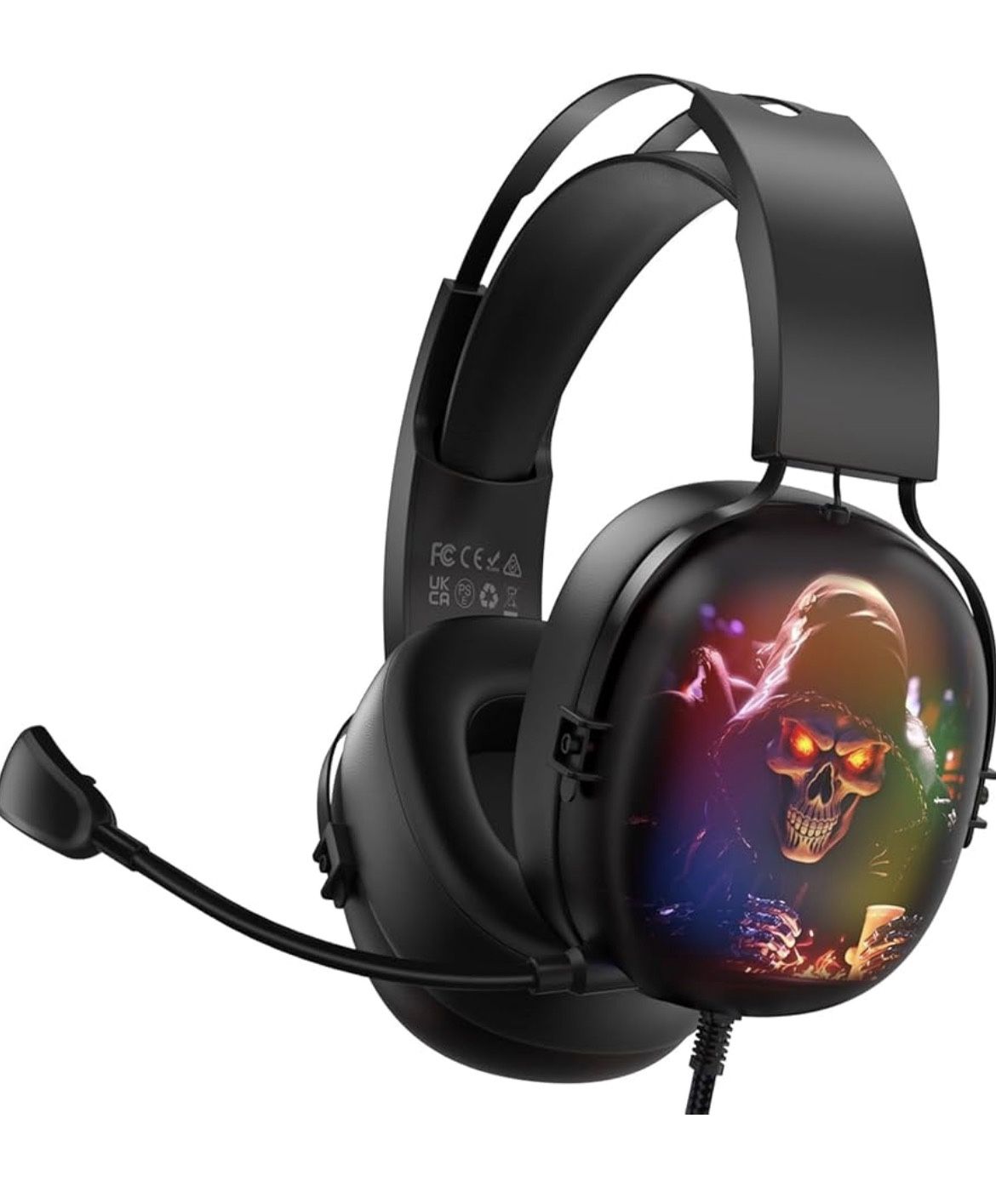 FLASH SALE RYR USB Gaming Headset for PC, PlayStation Gaming Headphones with Noise Cancelling Microphone RGB