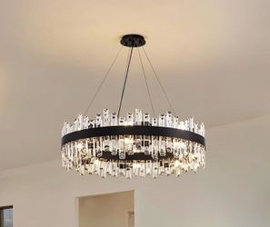 Modern Black Crystal Chandelier