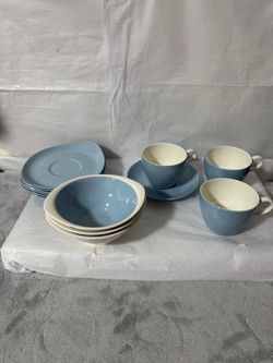 Blue and White Ceramic Dinnerware Set