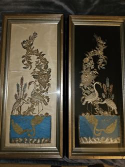 hand embroidered painting