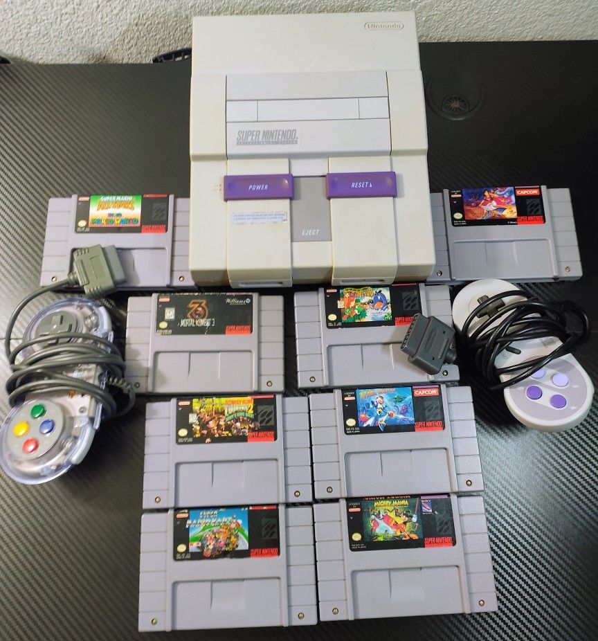 SNES Console & Super Nintendo Games Bundle