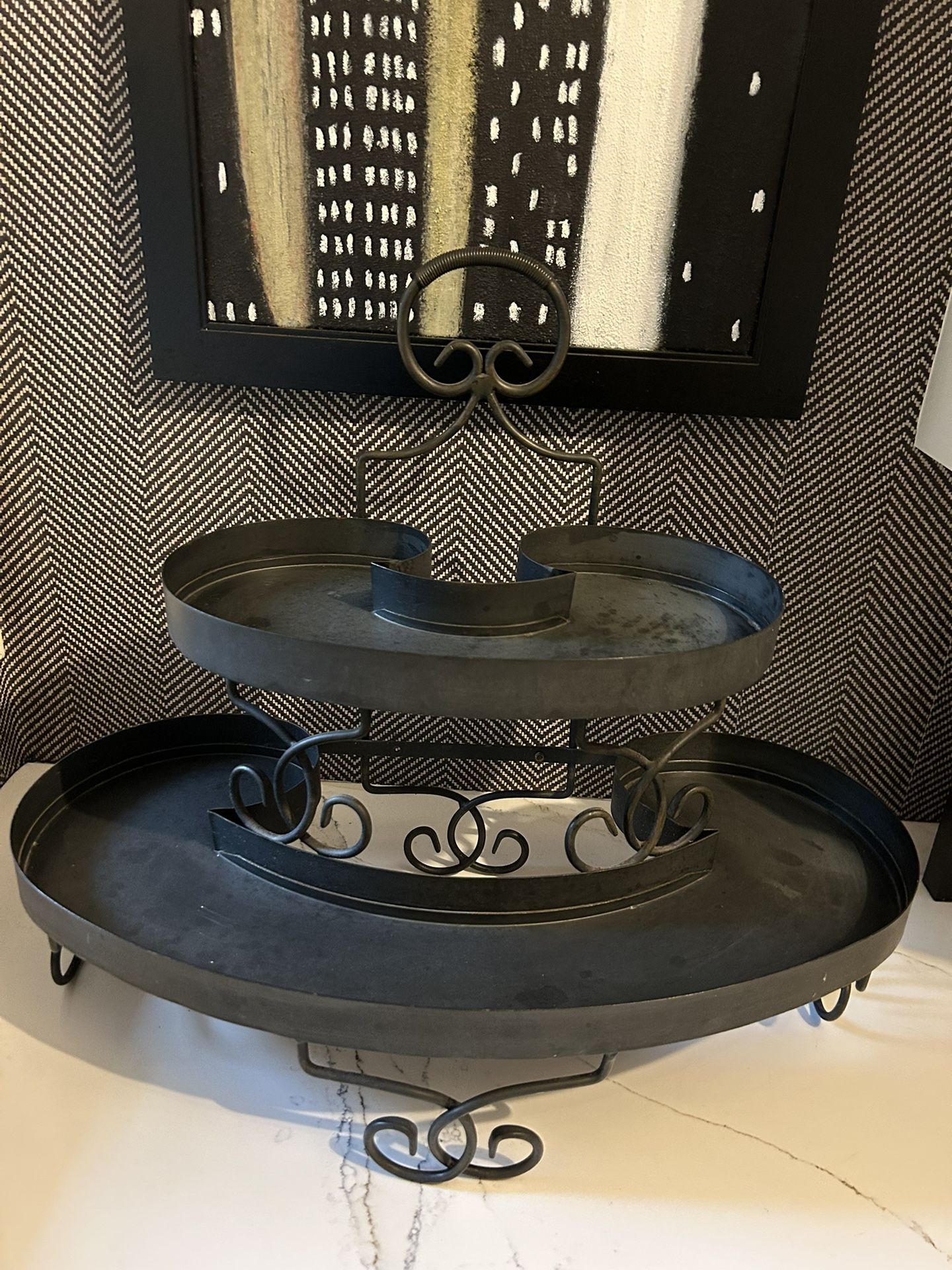 Antique Metal Storage Tray/ Shelf