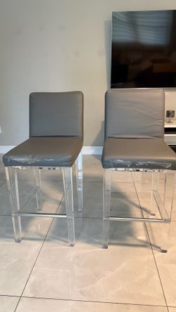 Barstools gray with acrylic legs