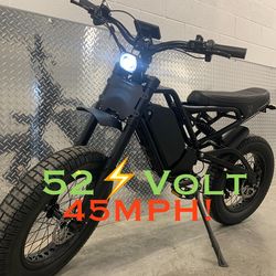New - 52V1500/2500Watt Electric Cruiser E-Bike, 25ah, 20x4.5 Super Fat Tire