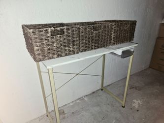 FREE - 3 Woven Seagrass Storage Basket and  Table with metal frame.