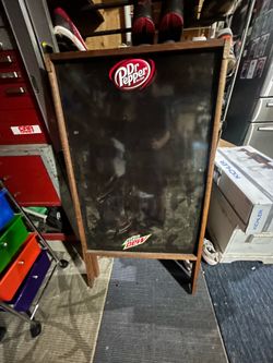 Mountain Dew Dr. Pepper chalk advertisement sign 24”x48”