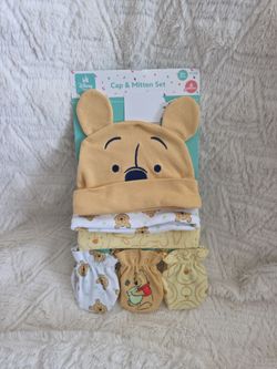 6 piece Winnie The Pooh cap and mitten set