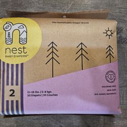 Compostable, eco-friendly, plant based Nest diapers (size 2).