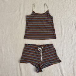 Calvin Klein Women’s Pajama Set Size M Striped Cami & Shorts Sleepwear