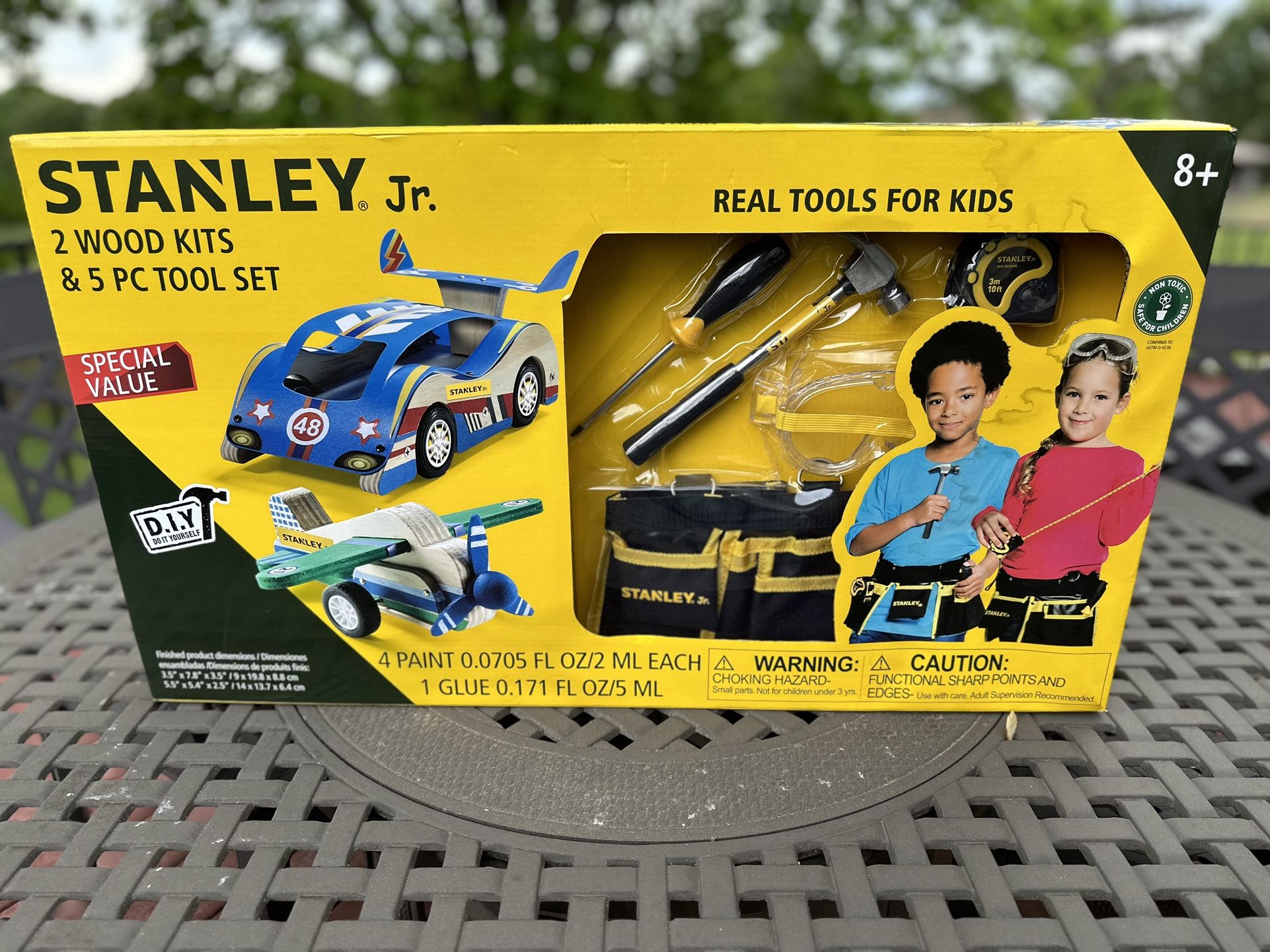 New Stanley Jr. 2 Wood Kits & 5 Piece Tool Set