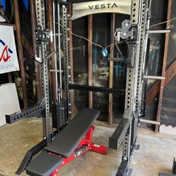 SQUAT RACK/ FUNCTIONAL TRAINER/ POWER CAGE/ ADJUSTABLE PULLEY SYSTEM/ GYM EQUIPMENT/ VESTA FITNESS 