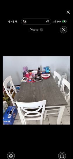 4 chairs and Table